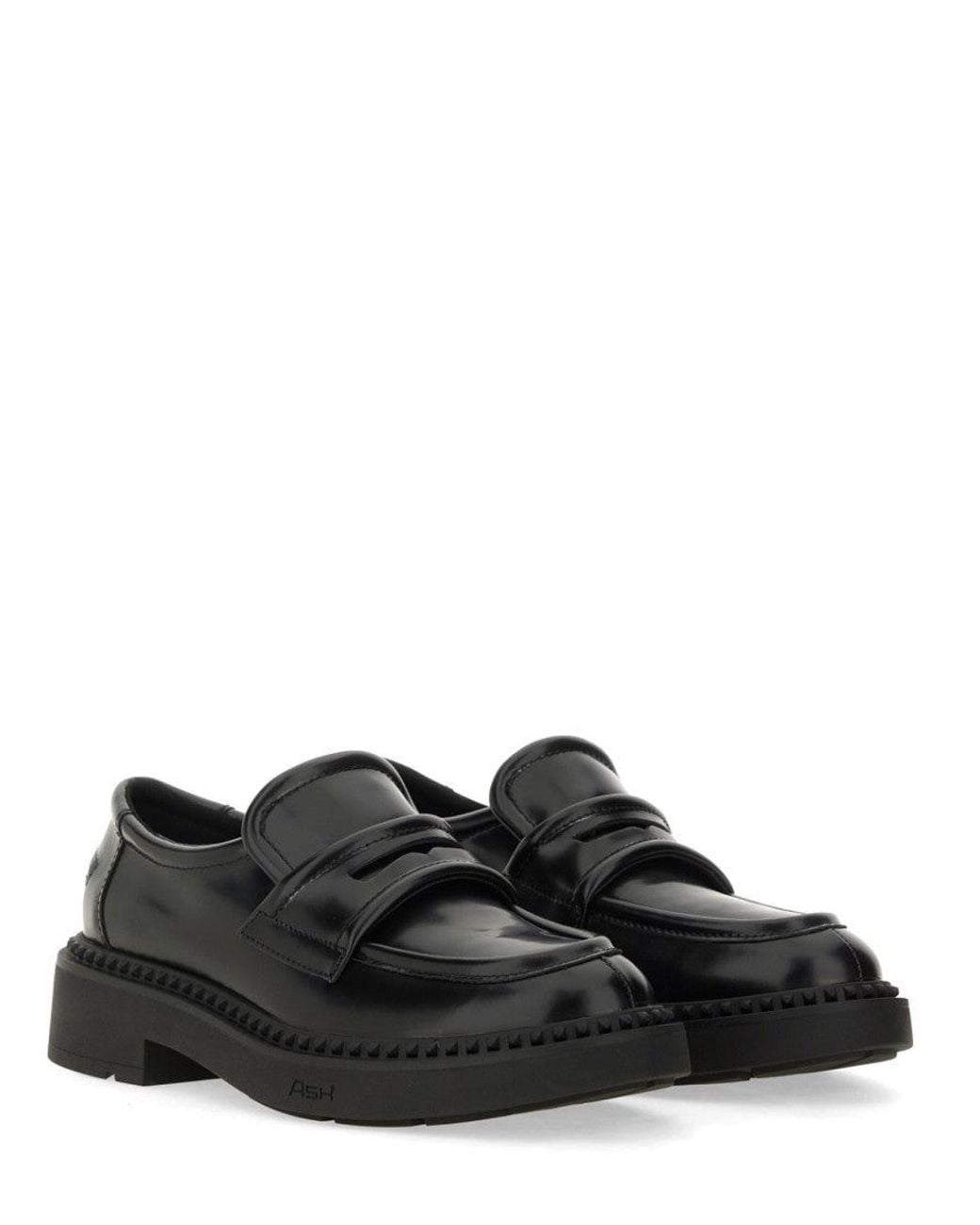 Ash Black Leather Loafers