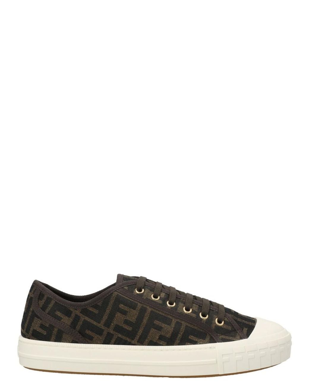 Fendi Brown Logo Sneakers for men
