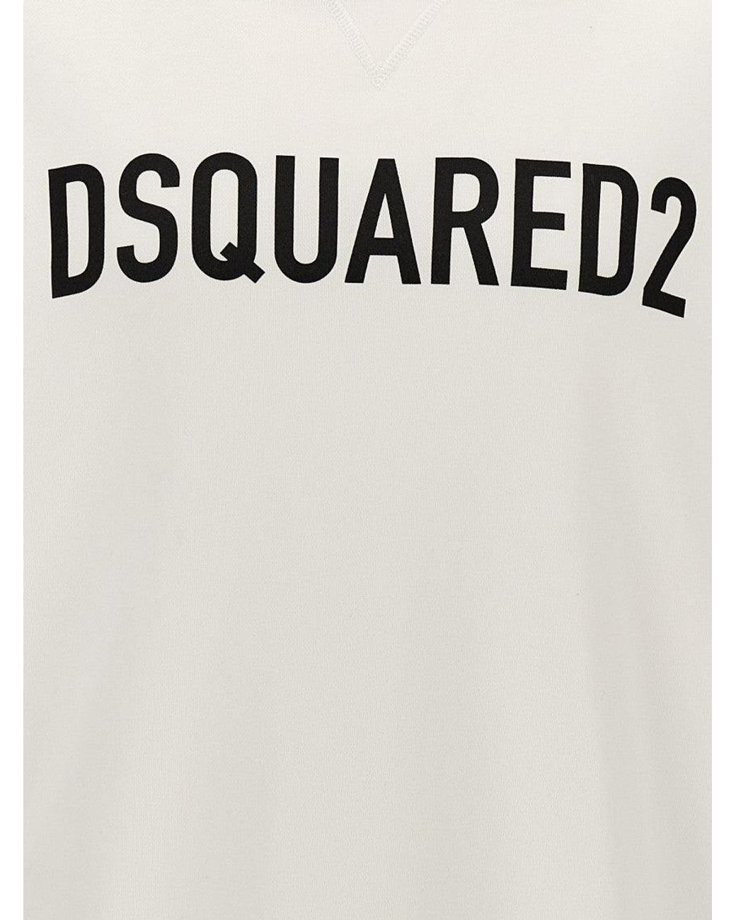 DSquared² Gray Logo Print Hoodie for men