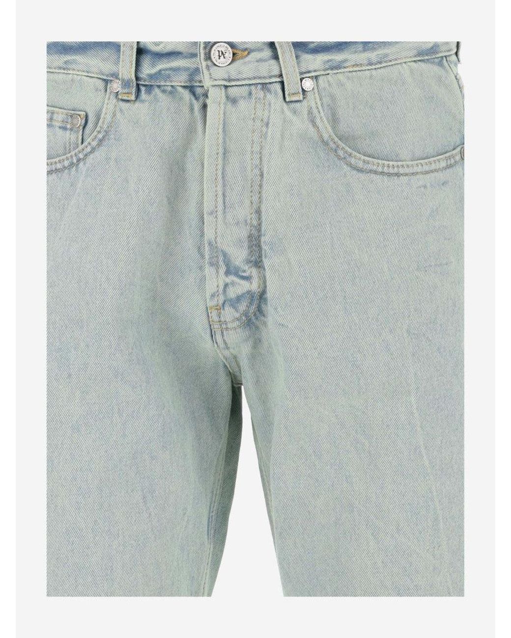 Palm Angels Blue Light Straight Leg Jeans for men