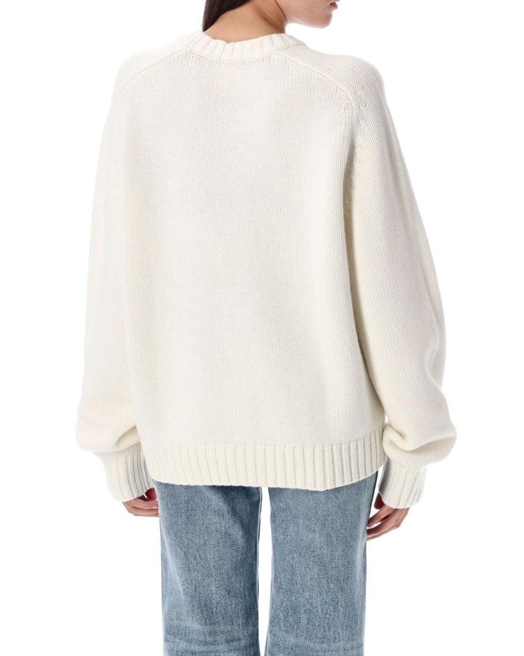 Khaite White Knitted Sweater
