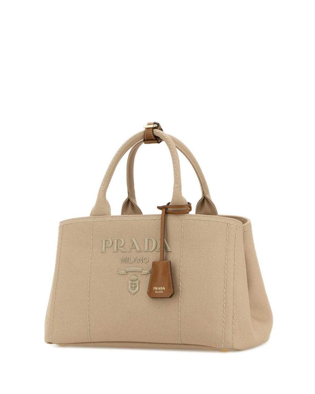 Prada Natural Cord Jardinière Large Satchel