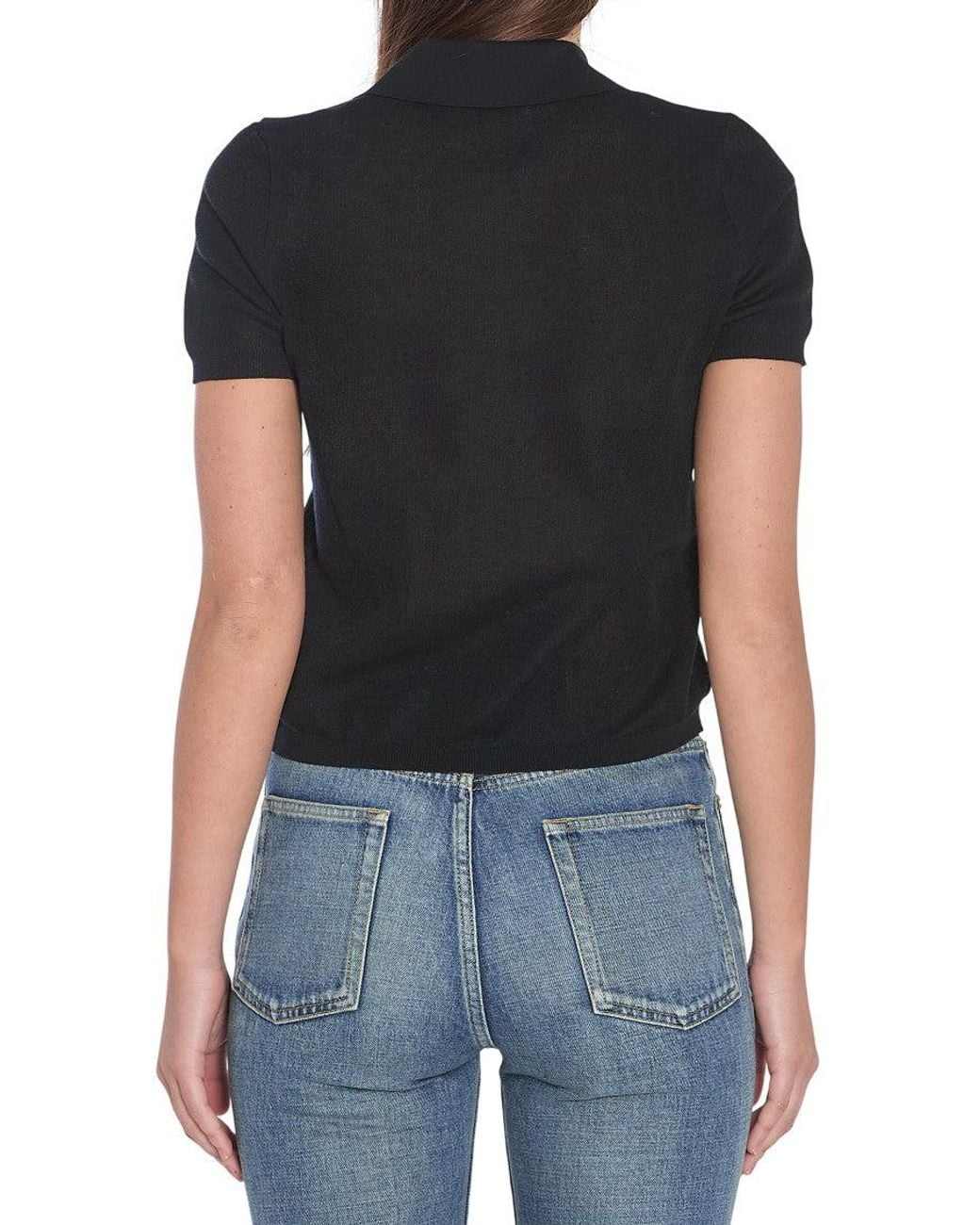 Moncler Black Solid Shirt Collar Polo