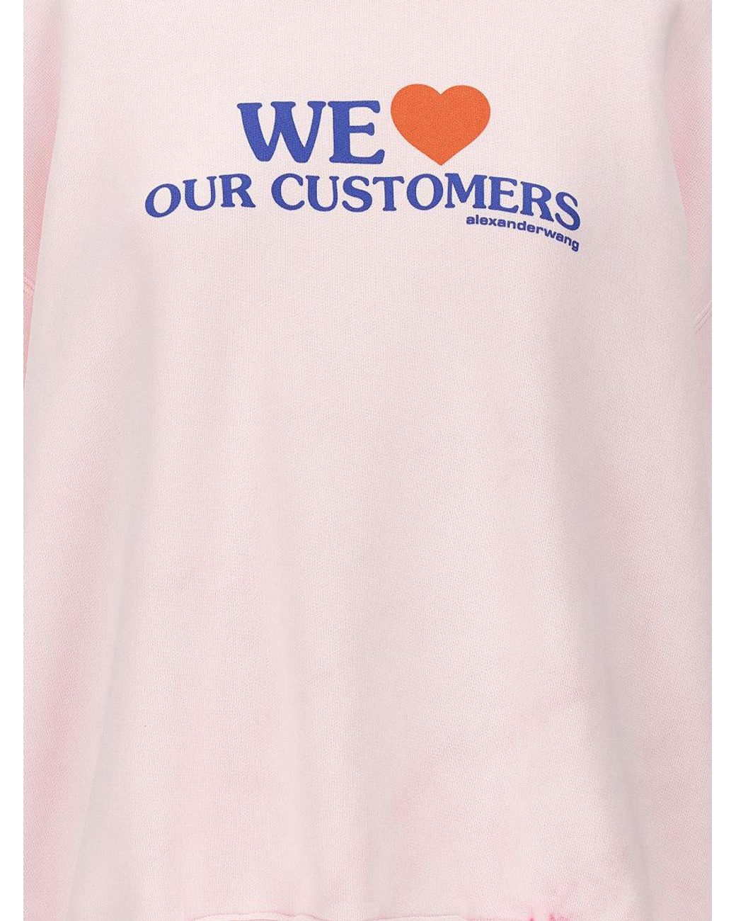 Alexander Wang Pink Logo-Print Cotton Sweatshirt