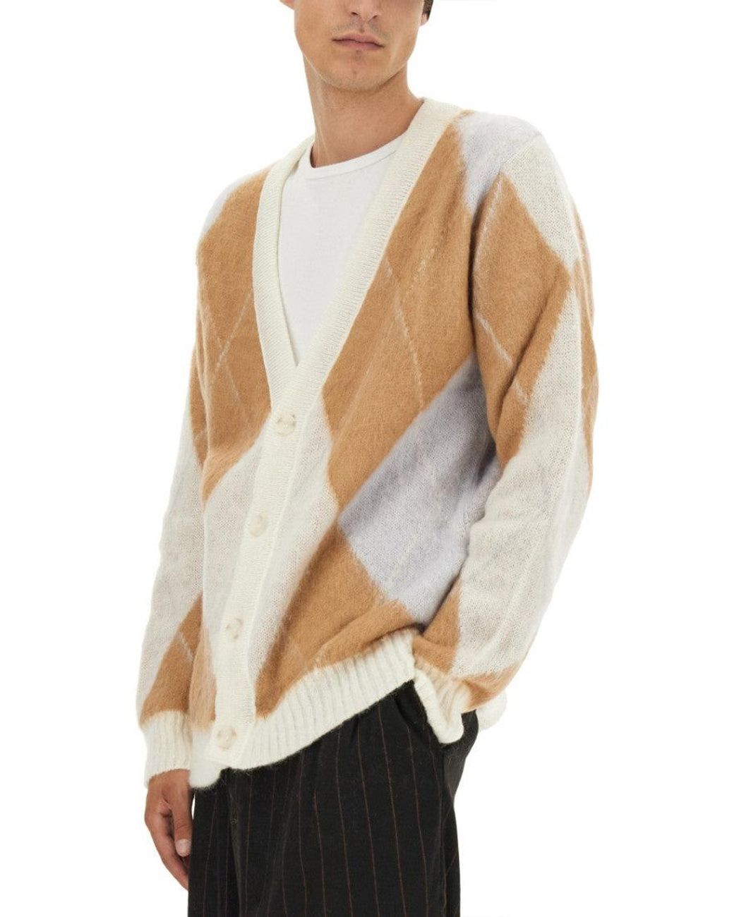 FAMILY FIRST Natural V Neck Cardigans for men