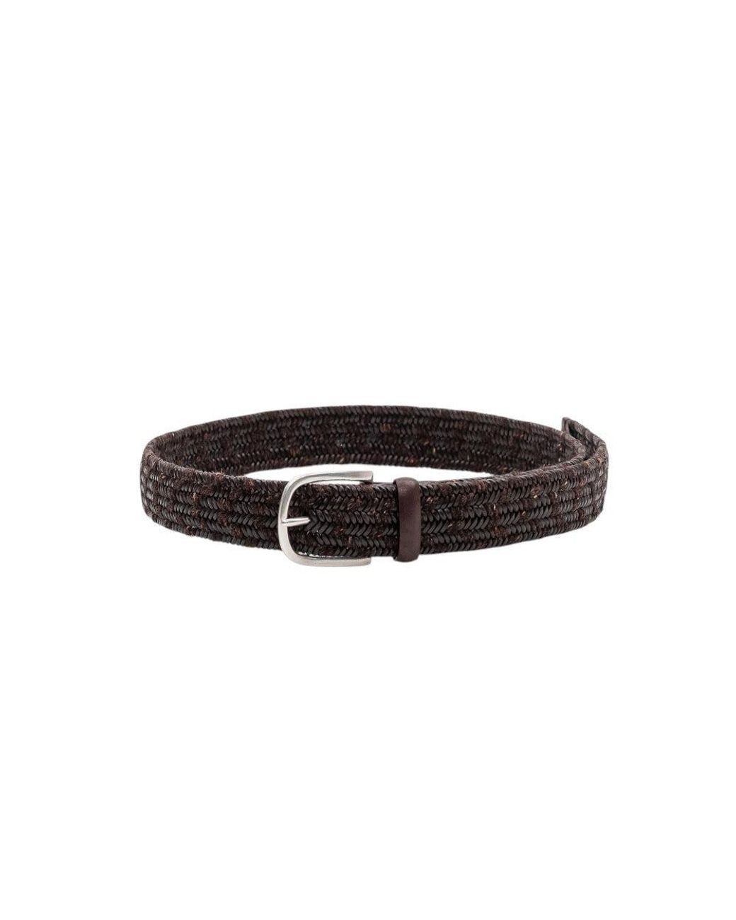 Orciani Black Woven Buckle Belt for men