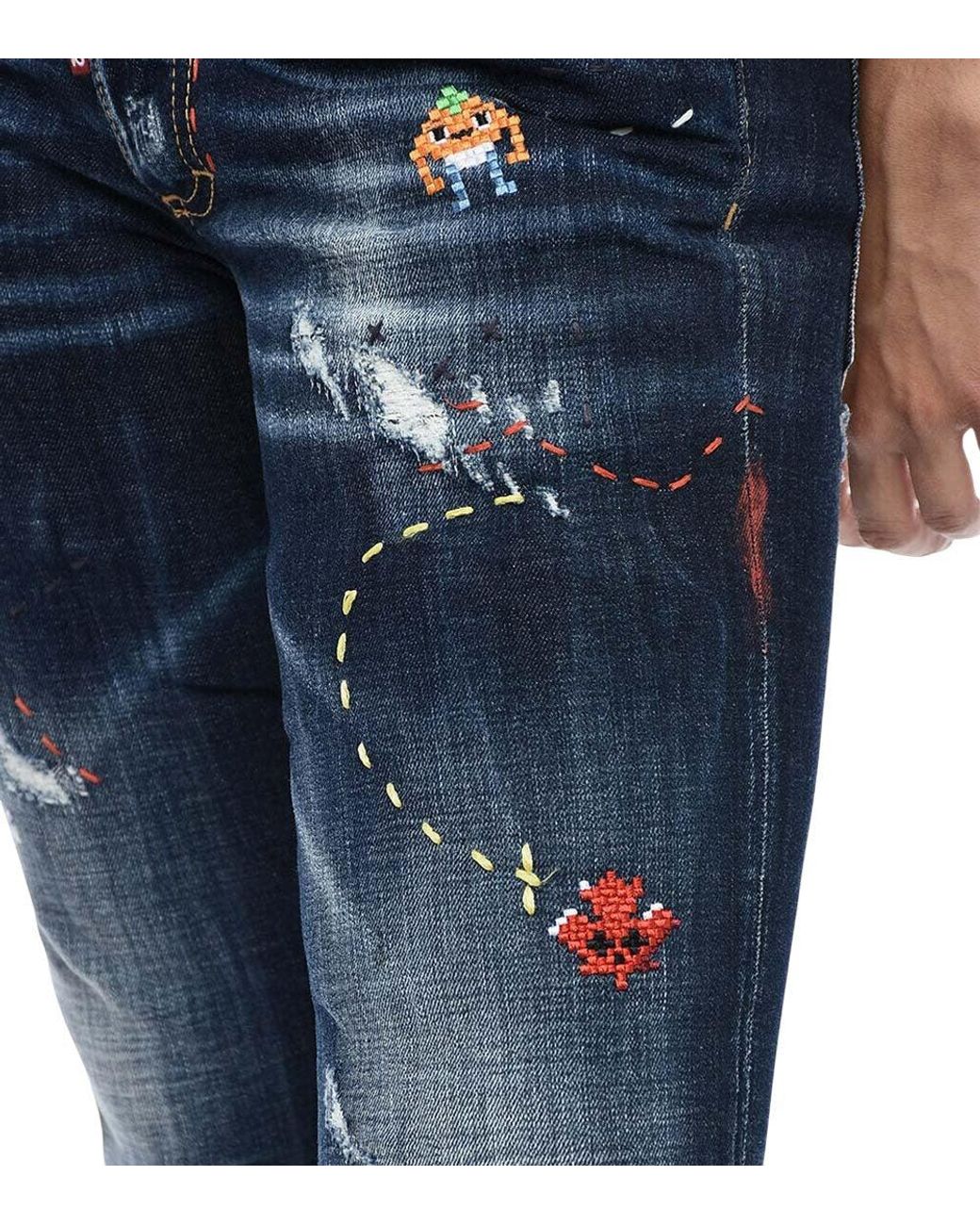 DSquared² Blue Skinny Mid Rise Jeans