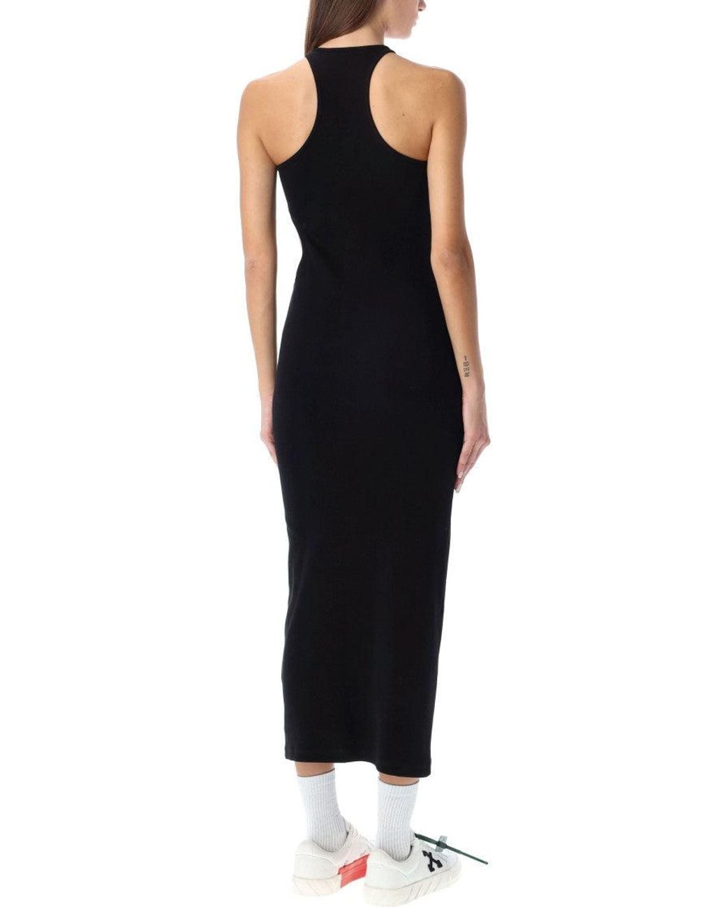 Off-White c/o Virgil Abloh Black Halter Neck Midi Dress