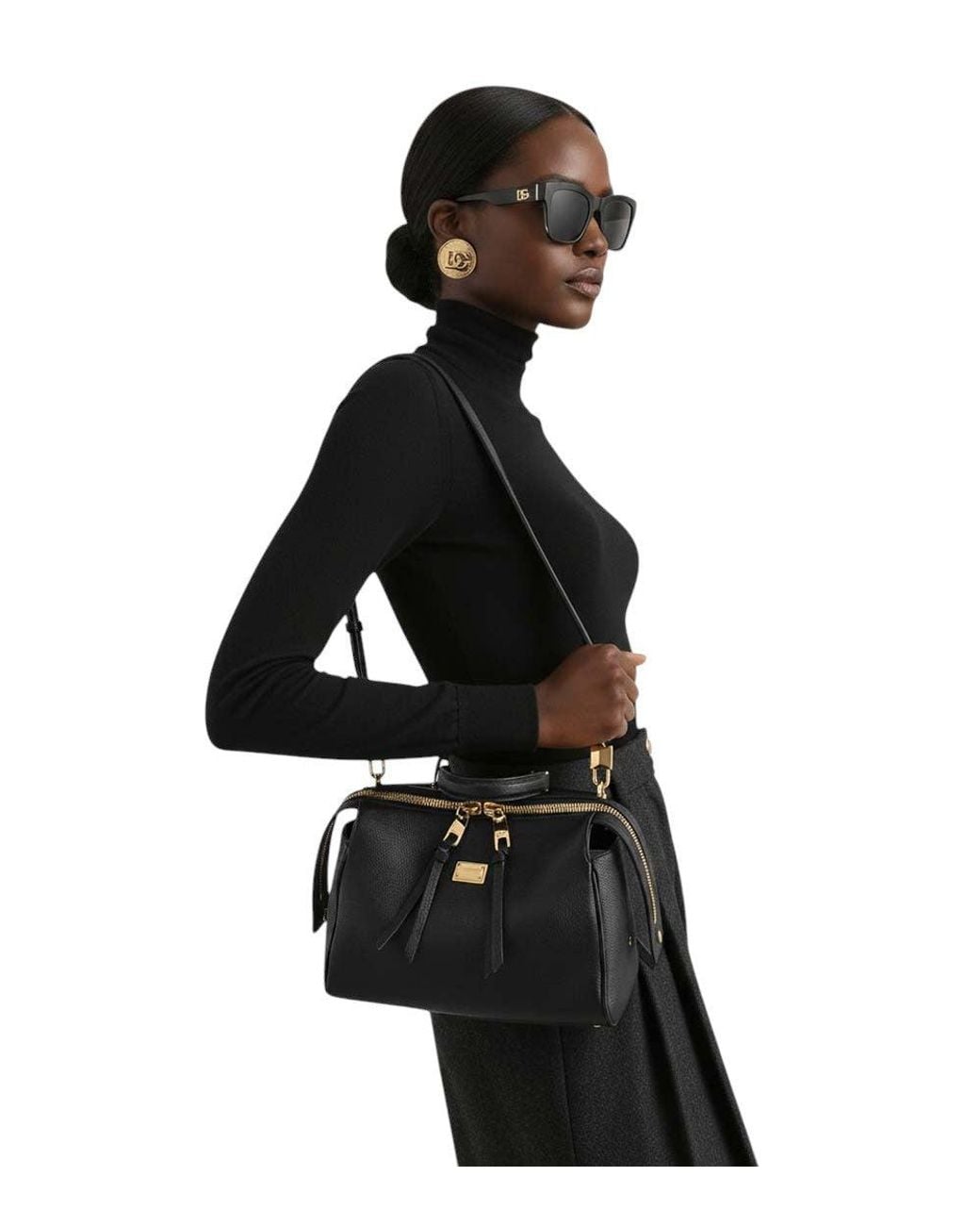 Dolce & Gabbana Black Vittoria Mini Satchel