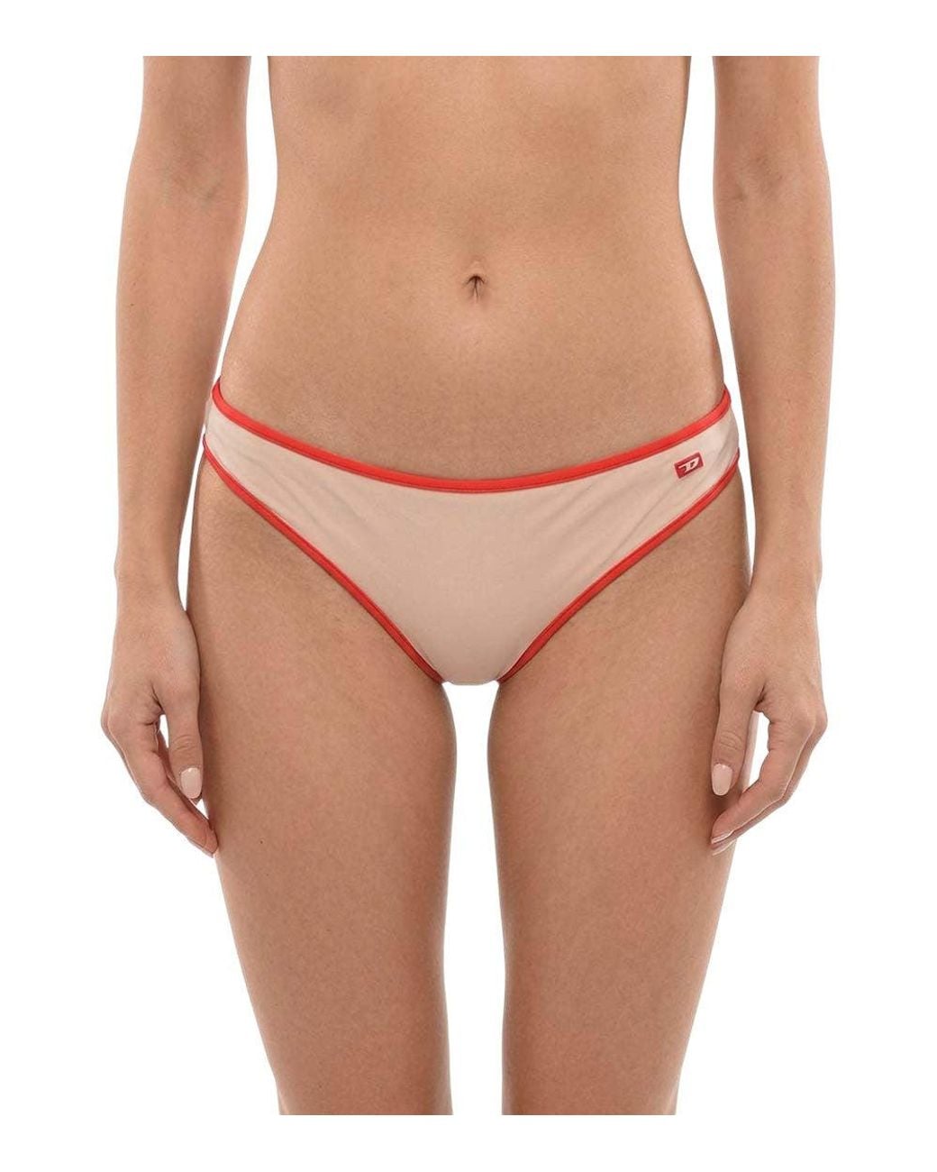 DIESEL Pink Logo Bikini Bottom Swimwear