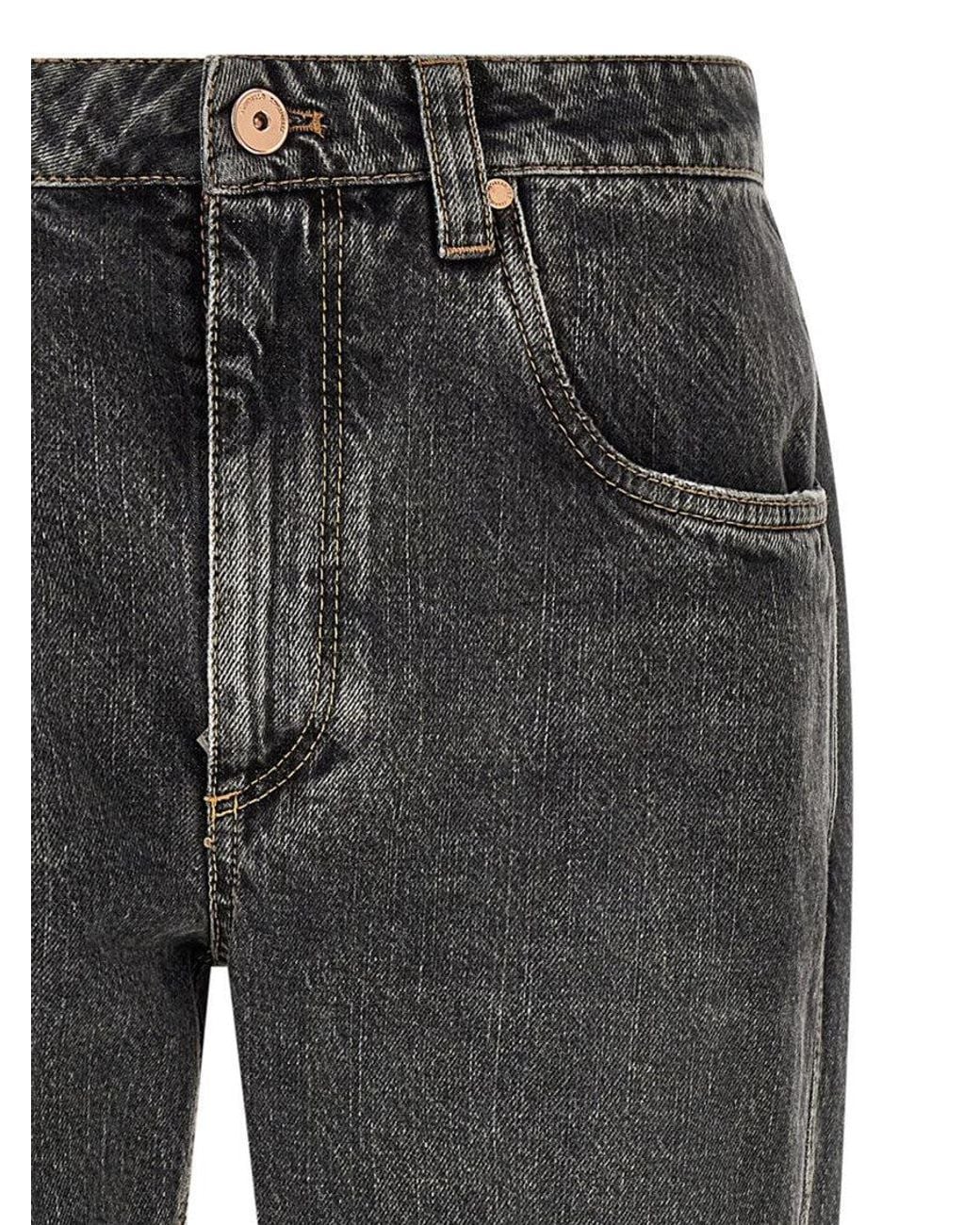 Brunello Cucinelli Gray Straight Mid Rise Jeans