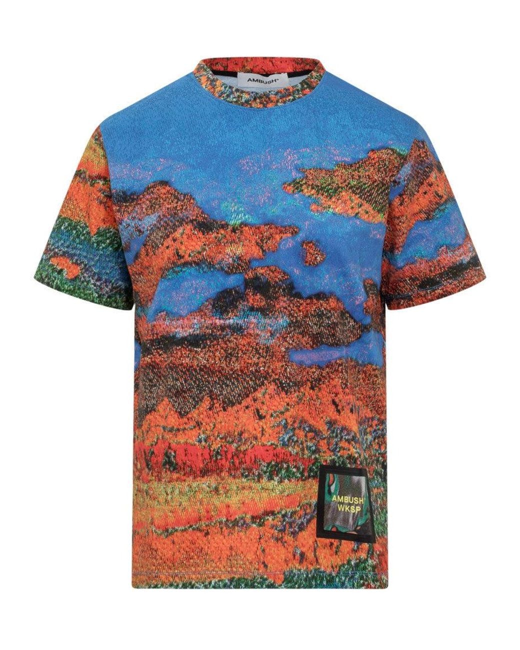 Ambush Blue Printed Crew Neck T-Shirt