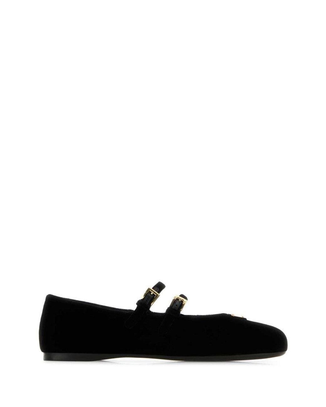 Prada Black Round Toe Ballet Flats