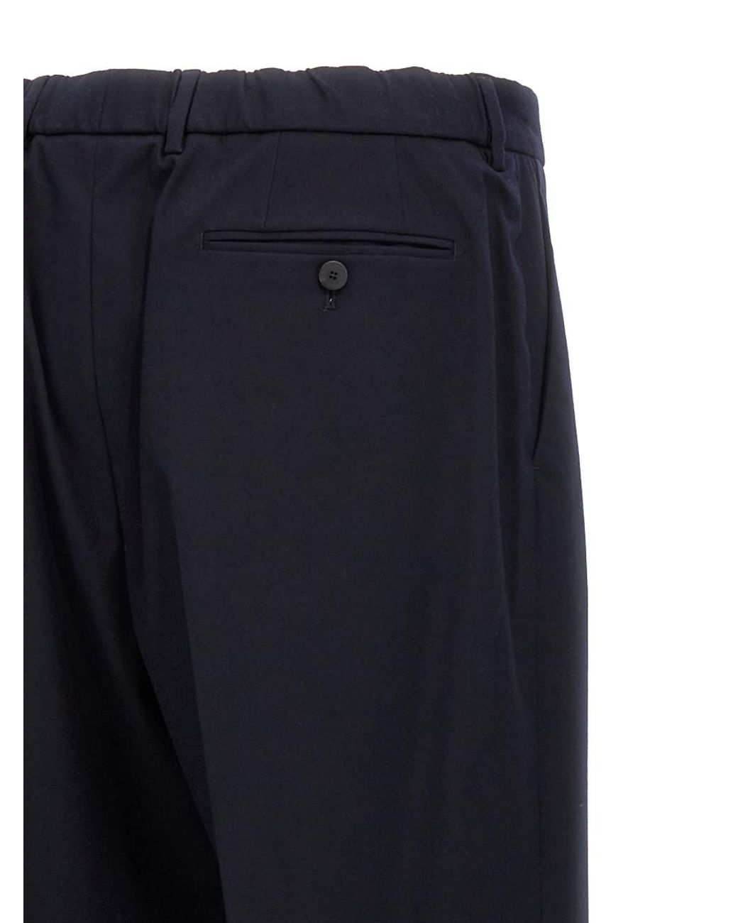 Cellar Door Blue Cotton Blend Straight Leg Pants for men
