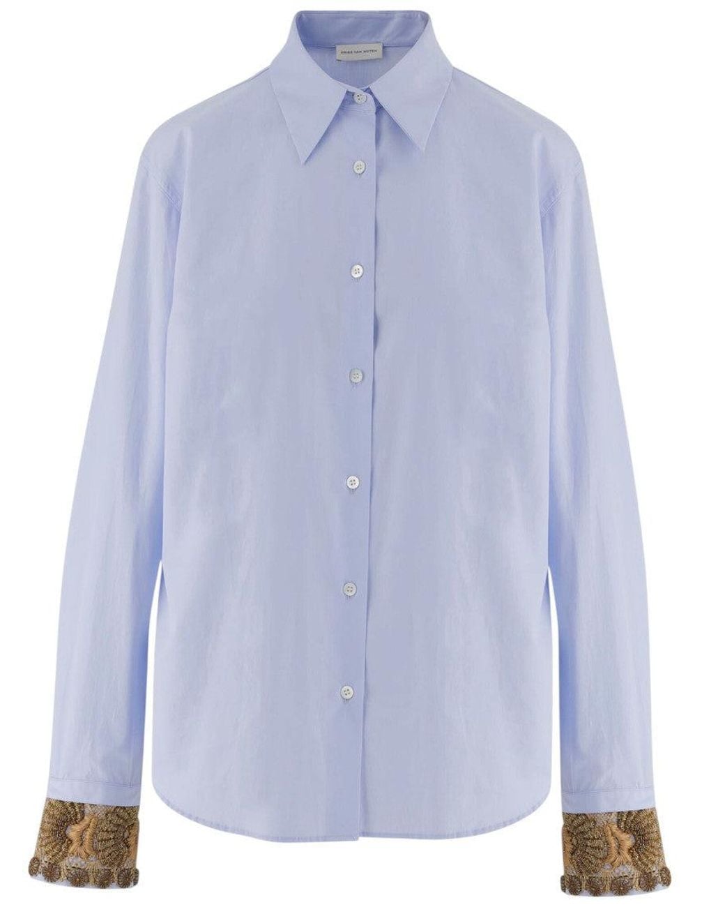 Dries Van Noten Blue Light Regular Printed Shirt