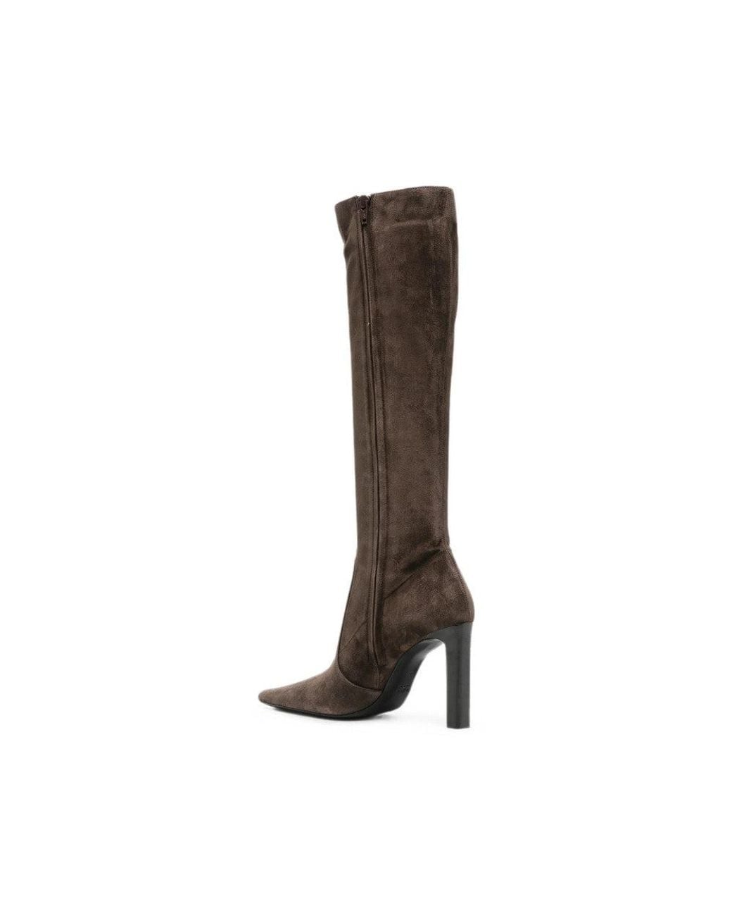 Saint Laurent Brown Suede Knee-High Boots