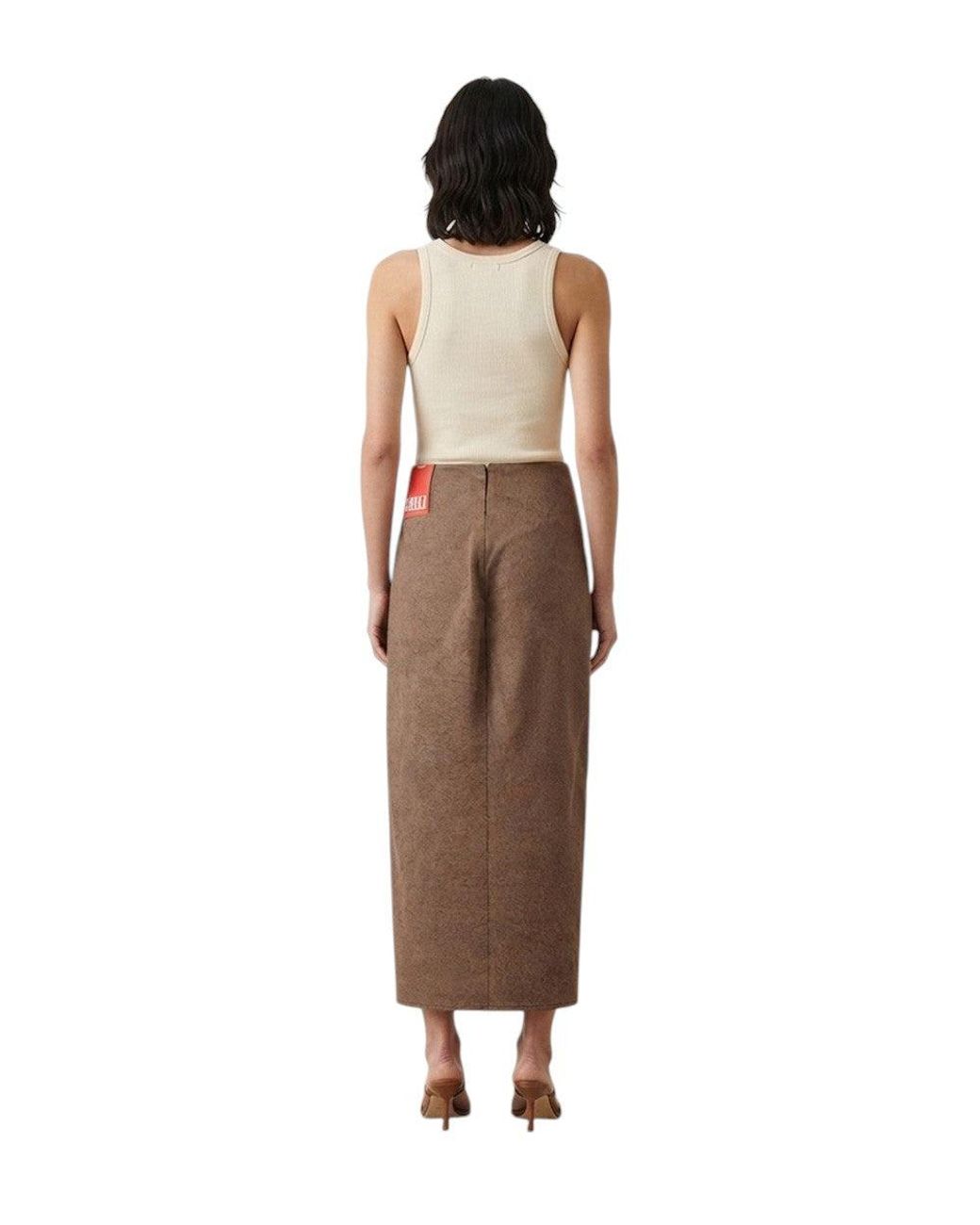 DIESEL Brown Calf Length Skirt