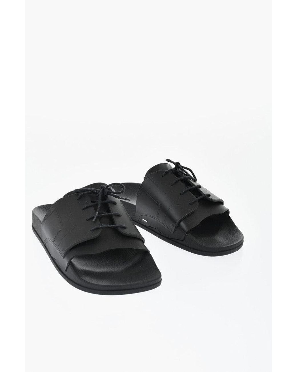 Maison Margiela Black Solid Pool Slides