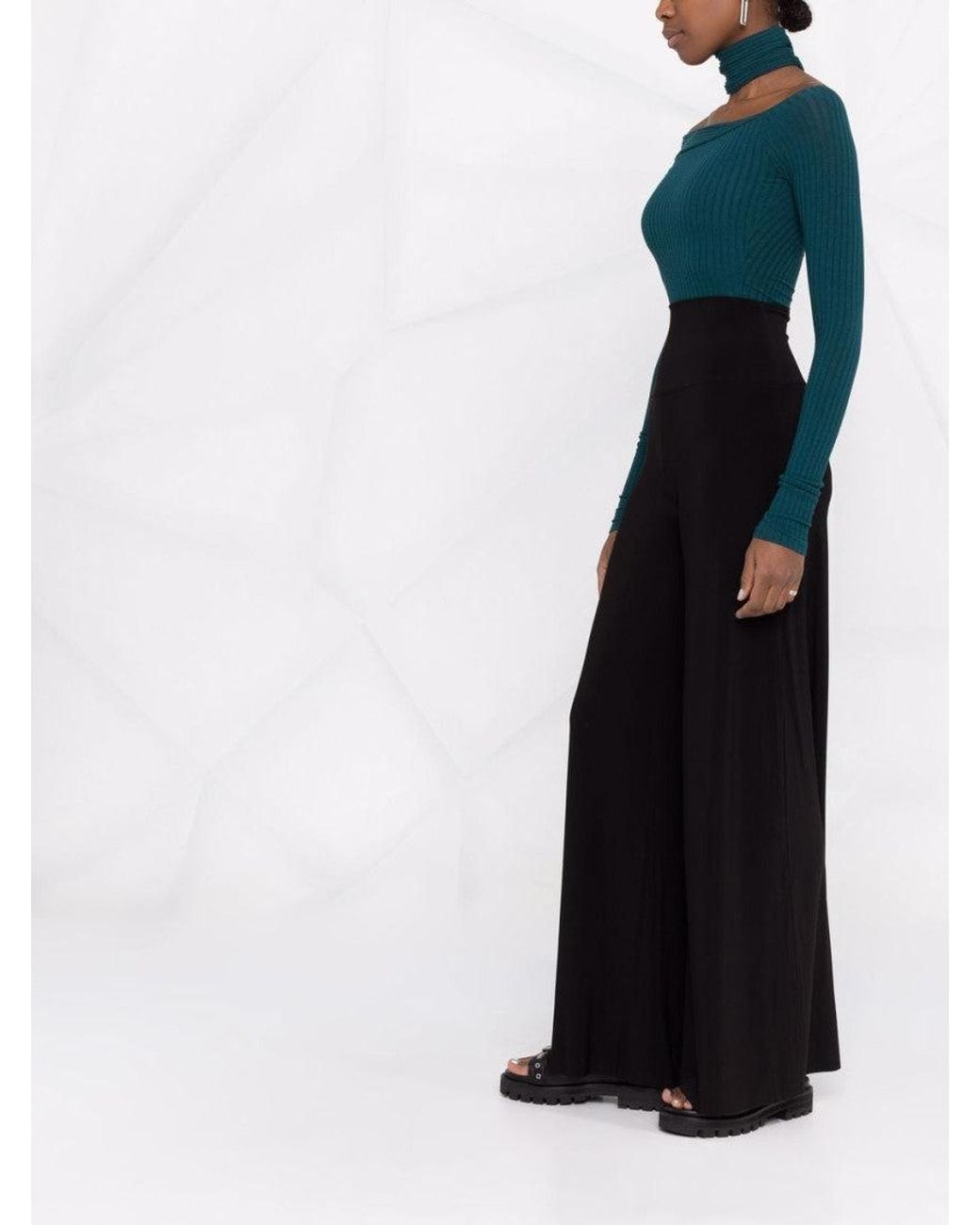 Norma Kamali Black Wide Leg Pant