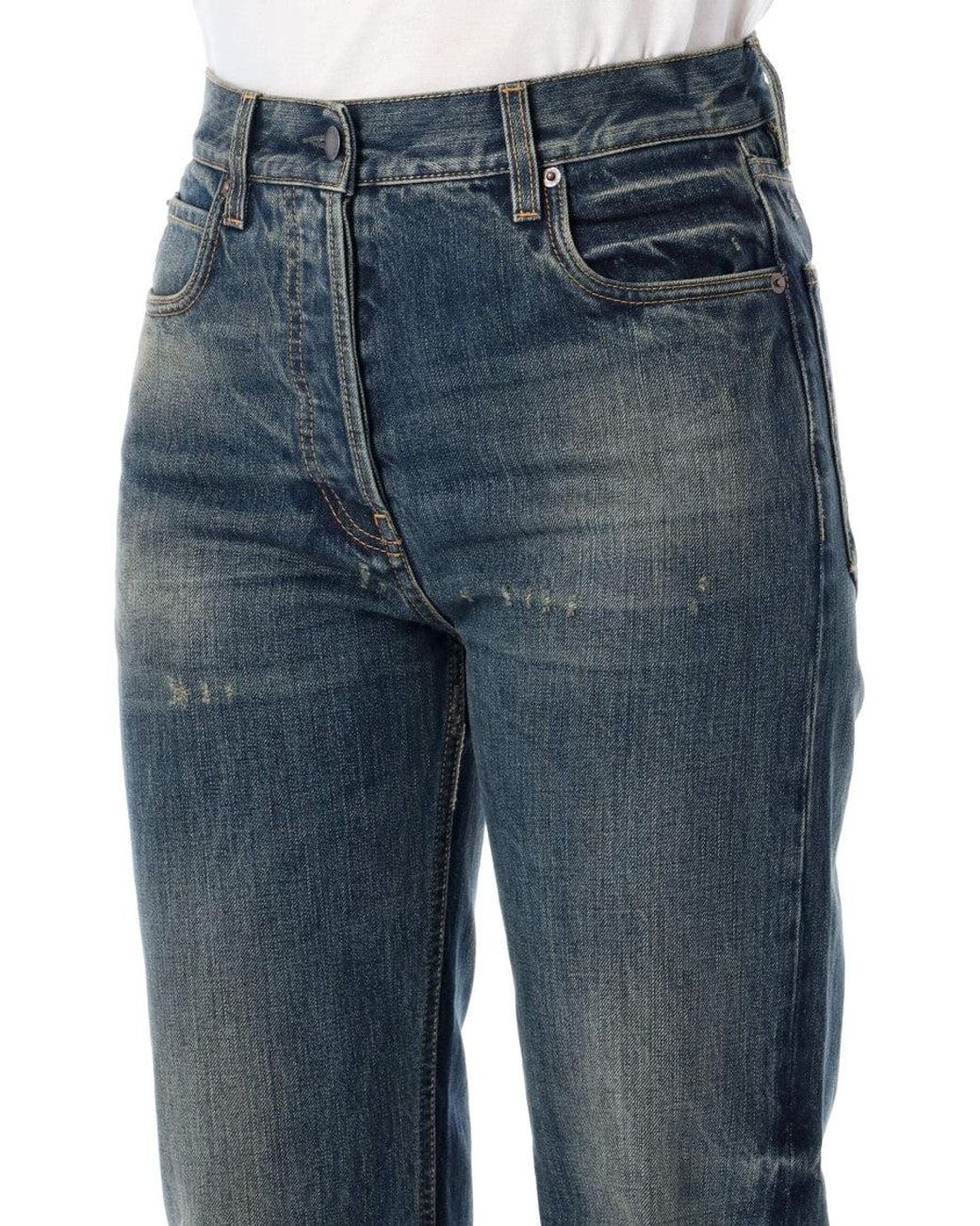 Prada Blue Regular Mid Rise Jeans