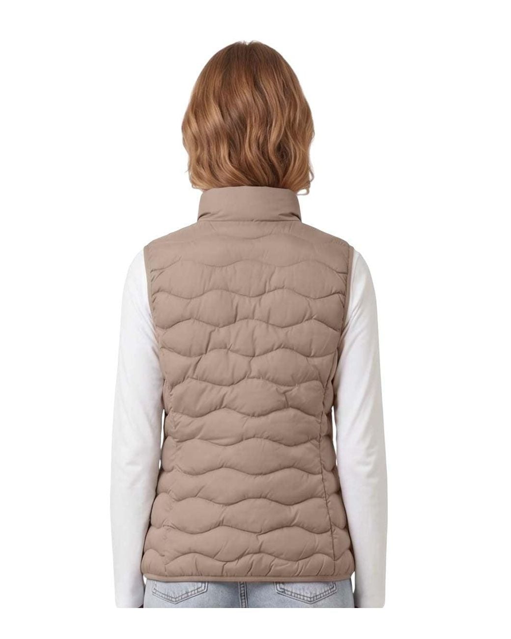 EA7 Brown Quilted Mock Collar Jacket