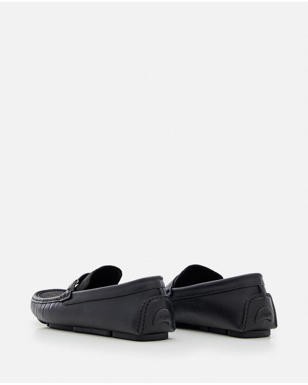 Fendi Black Logo Loafers for men