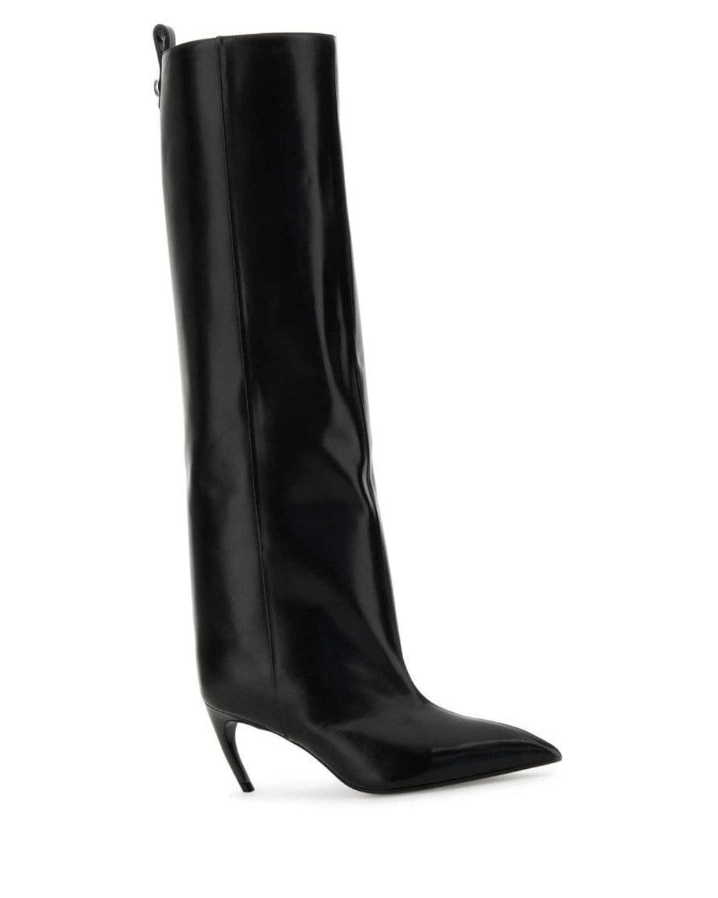 The Attico Black Leather Boots