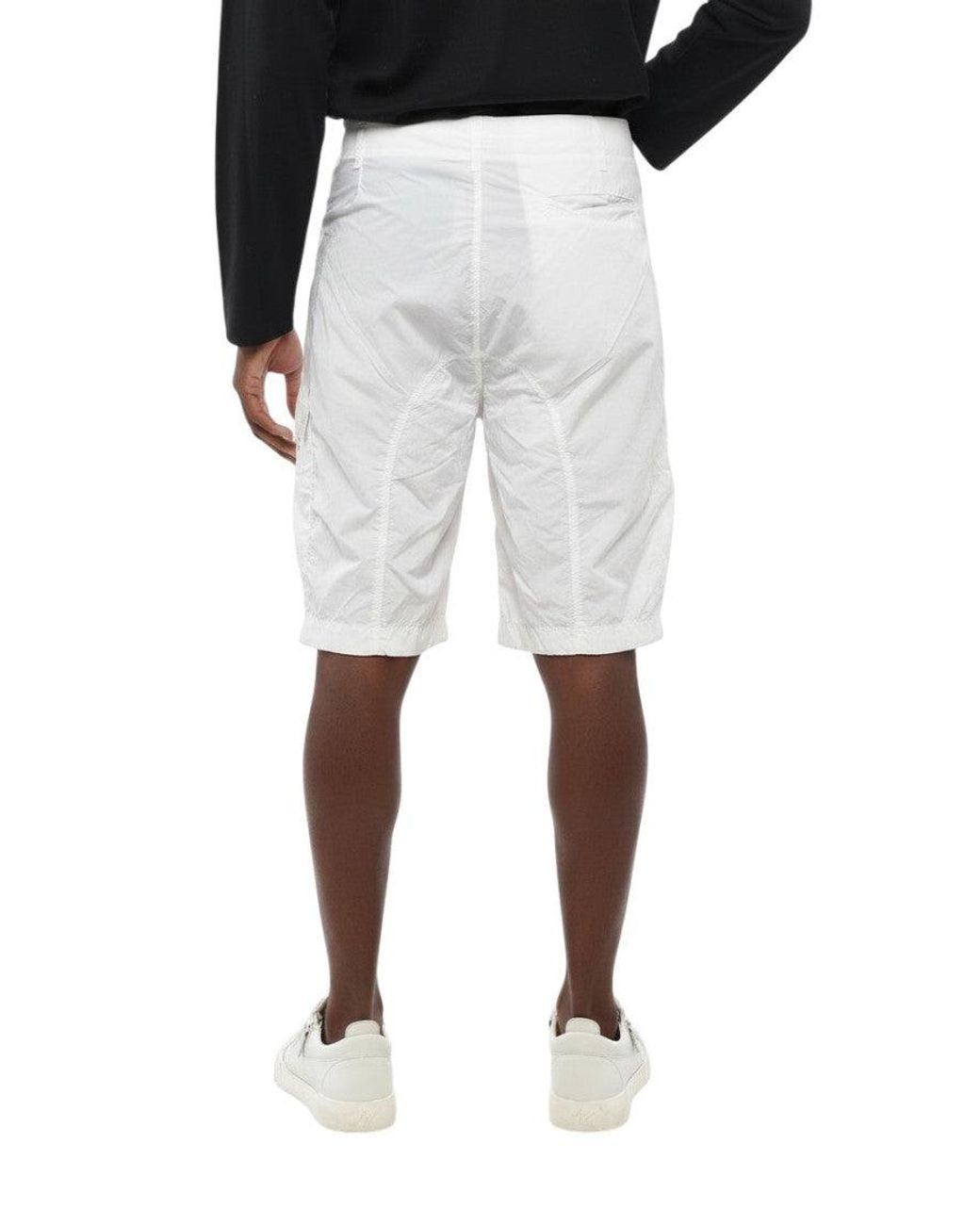 C P Company White Regular Solid Shorts for men