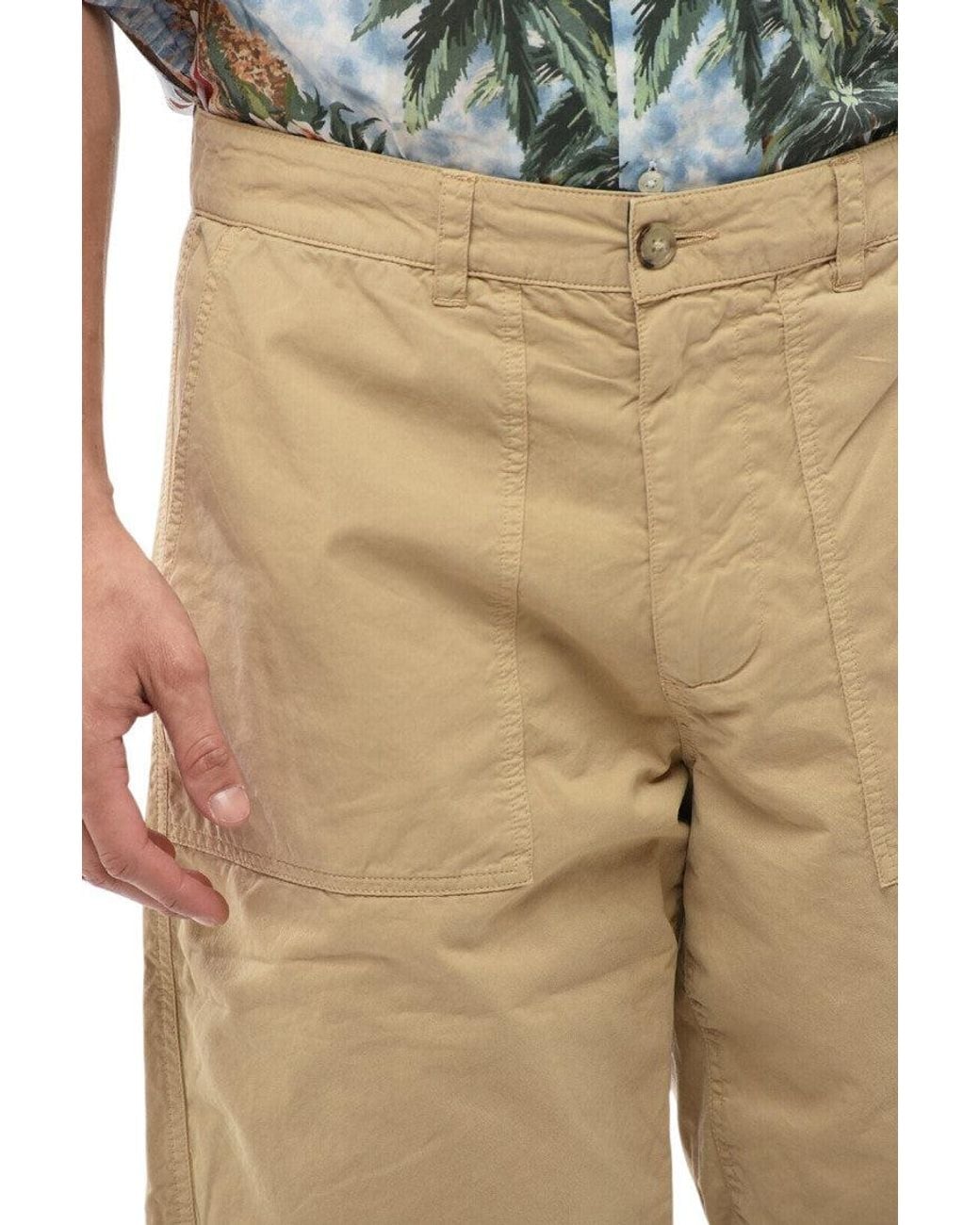 Woolrich Natural Relaxed Solid Shorts for men