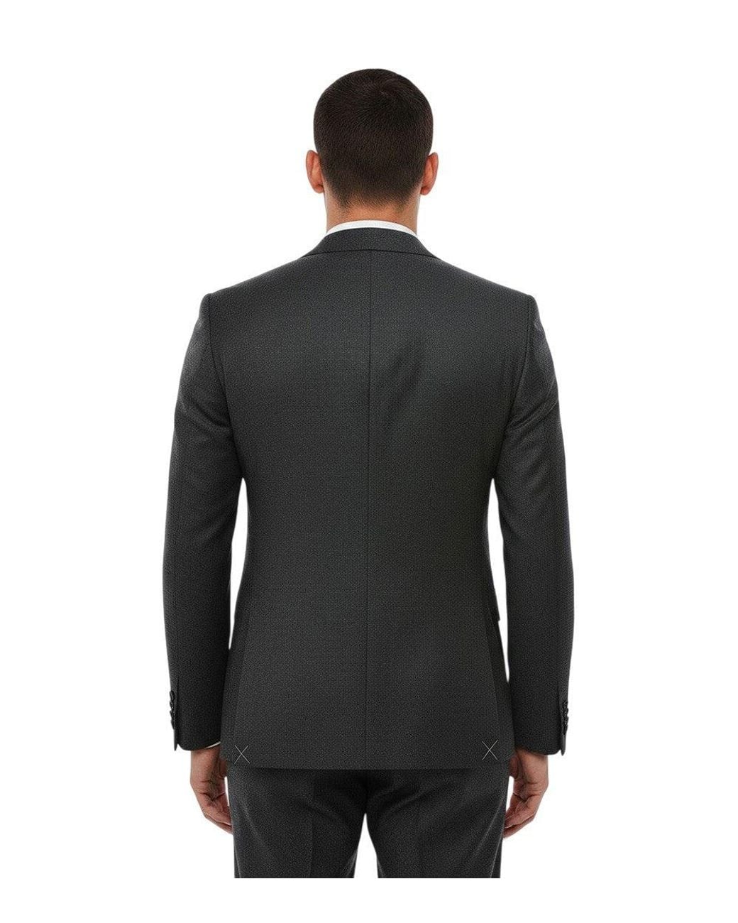 Corneliani Black Notched Lapel Blazer for men