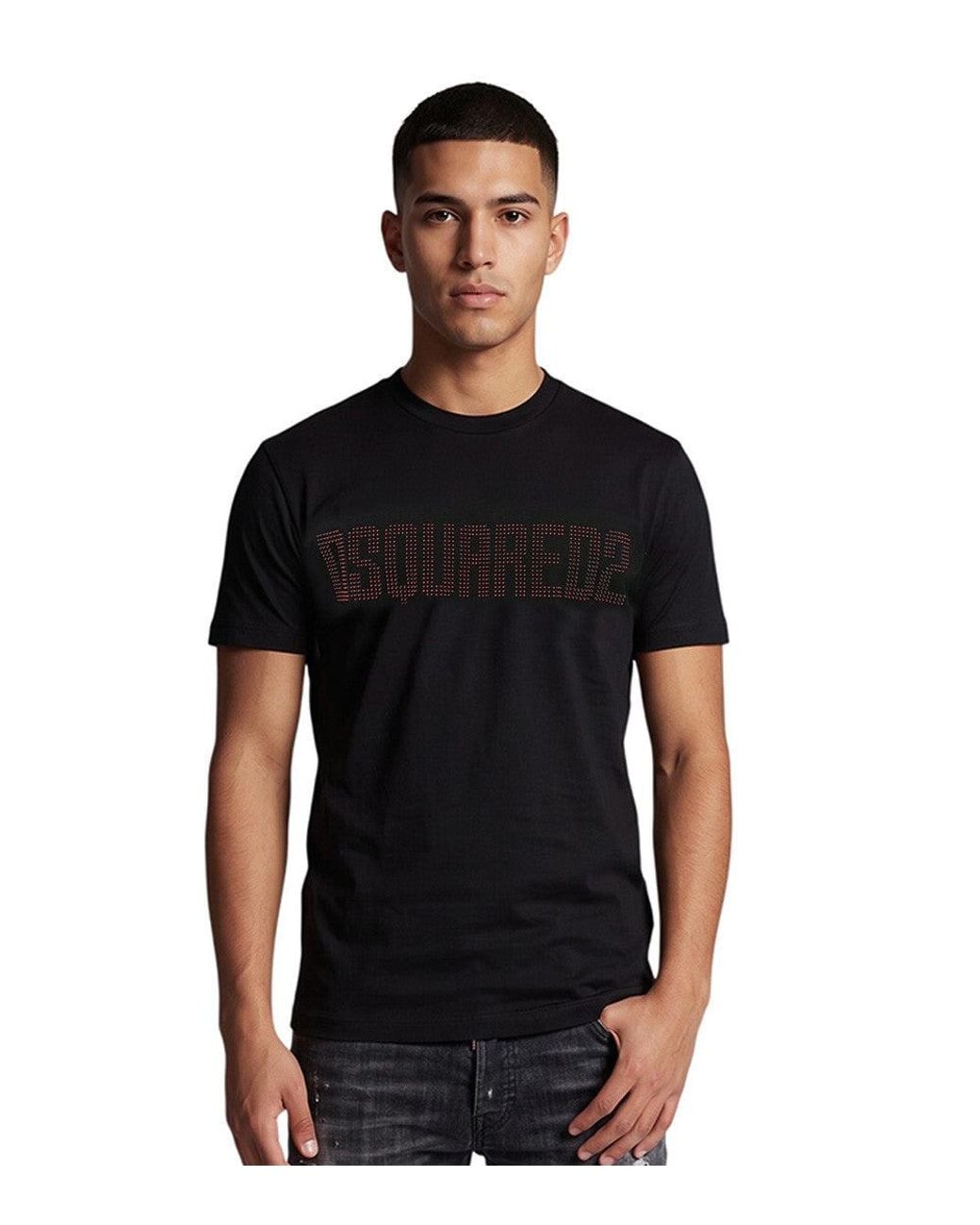 DSquared² Black Regular Logo T-Shirt for men