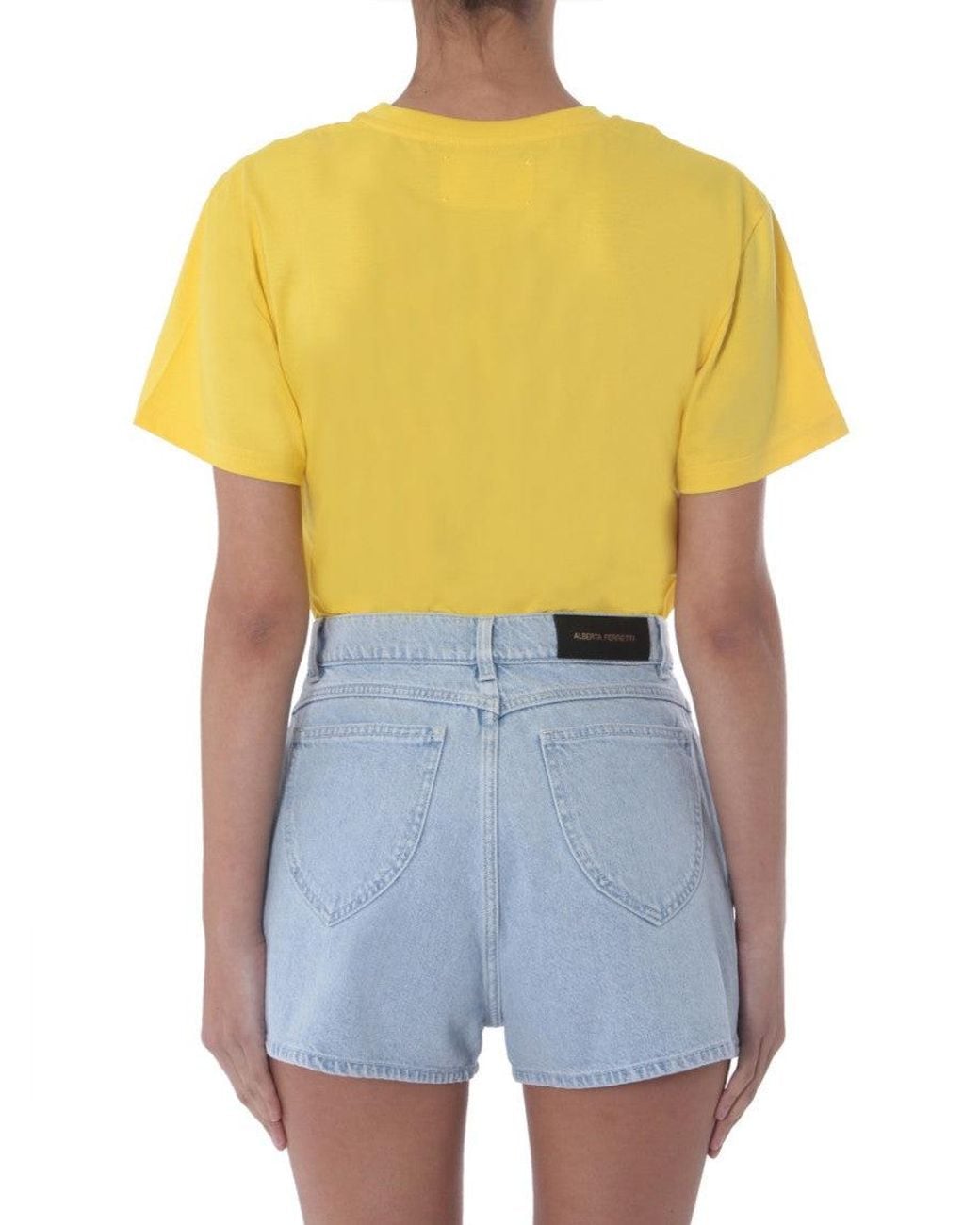 Alberta Ferretti Blue Graphic Crew Neck T-Shirt