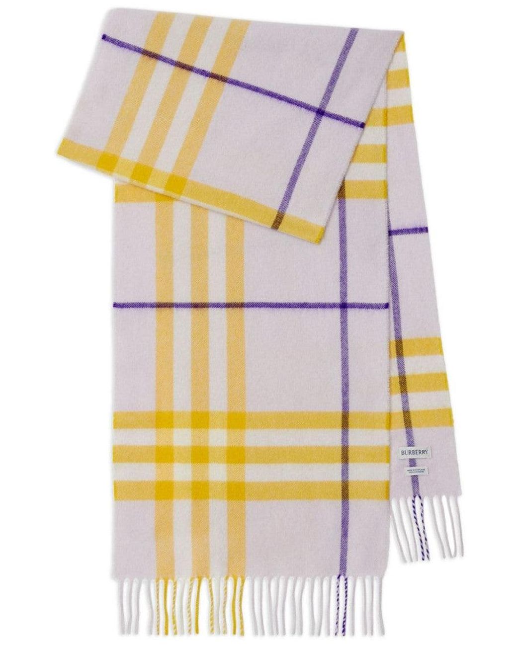 Burberry Gray Giant Check Cashmere Scarf for men