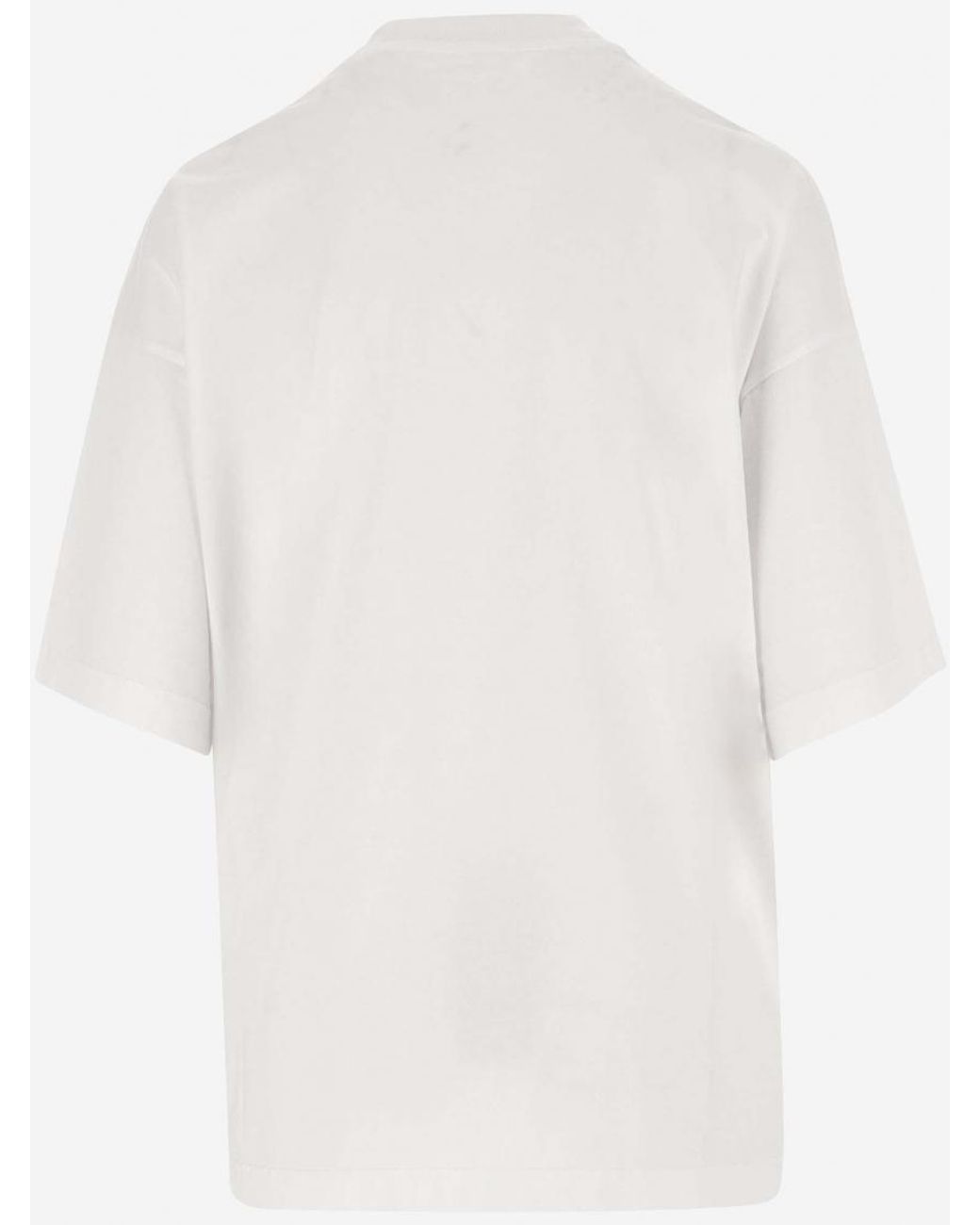 Palm Angels White Oversized T Shirt With Graphic Print