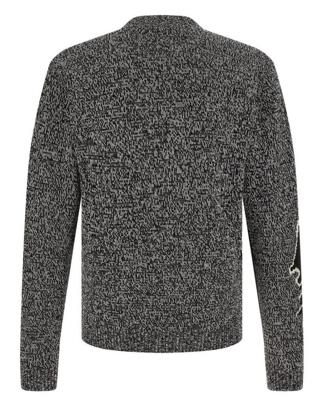 Valentino Gray Knitted Crew Neck Sweater for men