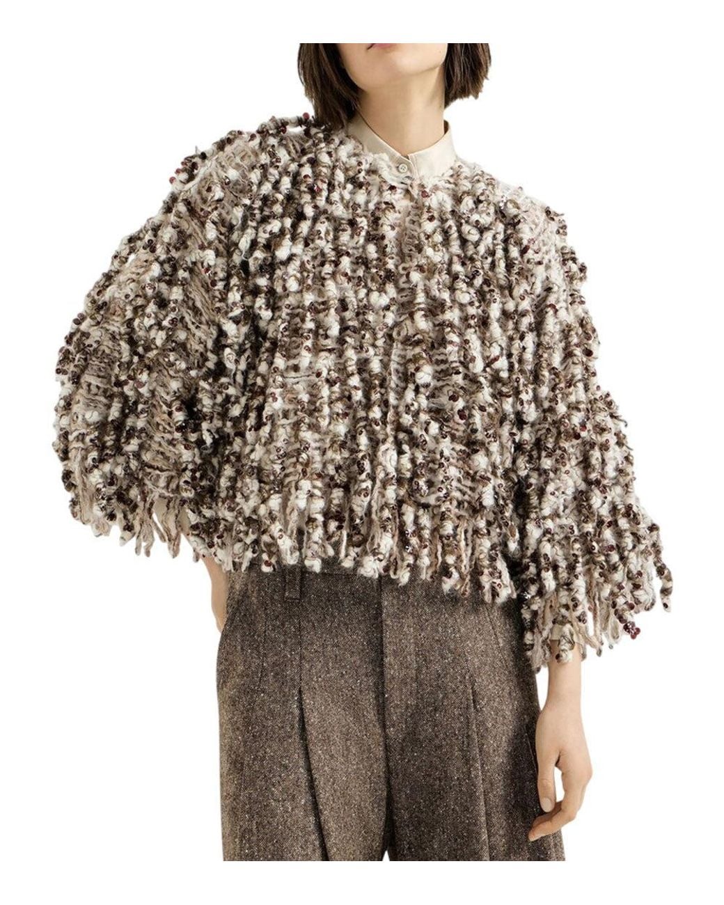 Brunello Cucinelli Brown Textured Sweater