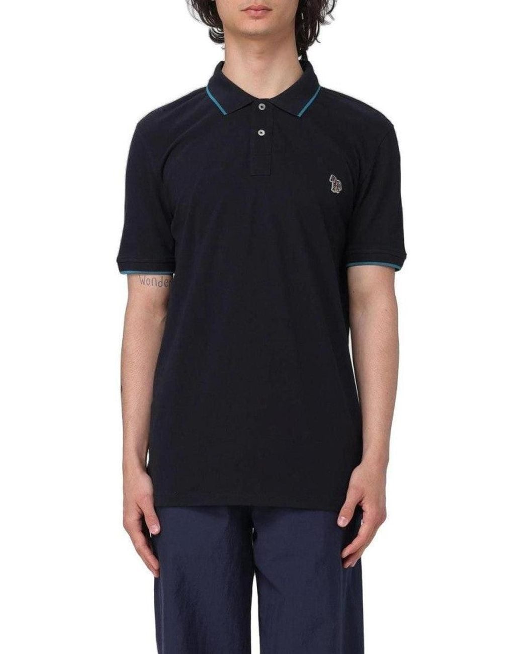 Paul Smith Black Logo Polo for men