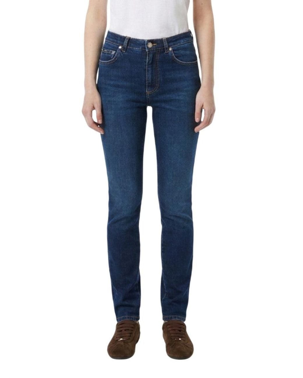 Dolce & Gabbana Blue Skinny Mid Rise Jeans
