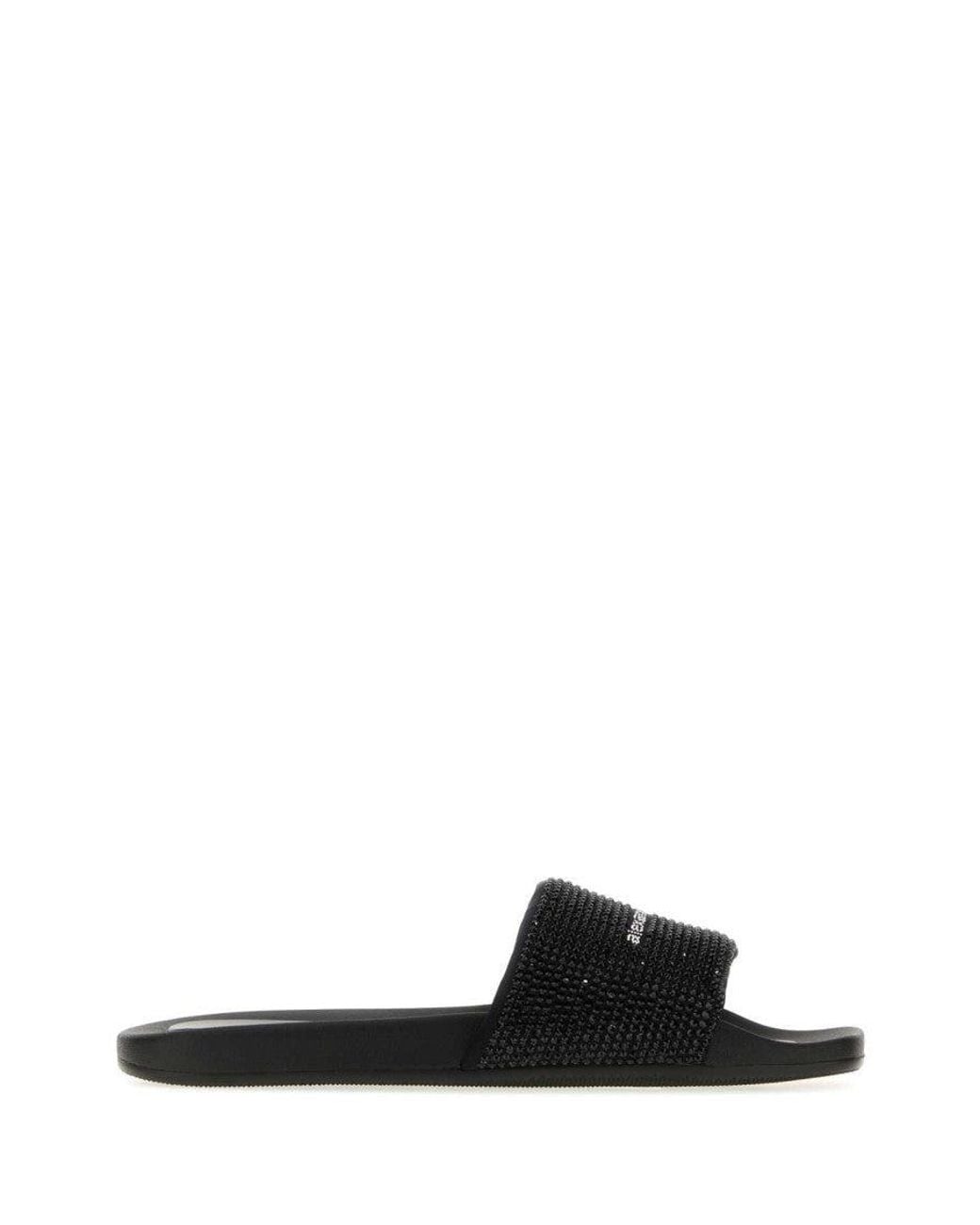 Alexander Wang Black Rhinestone Slides