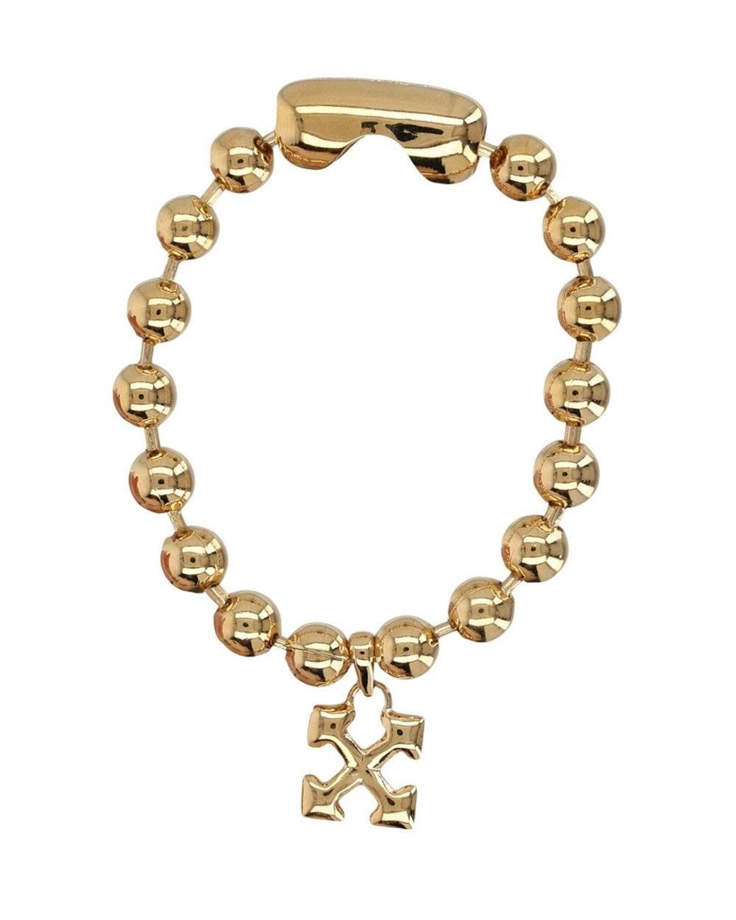 Off-White c/o Virgil Abloh Metallic Logo Beaded Bracelet