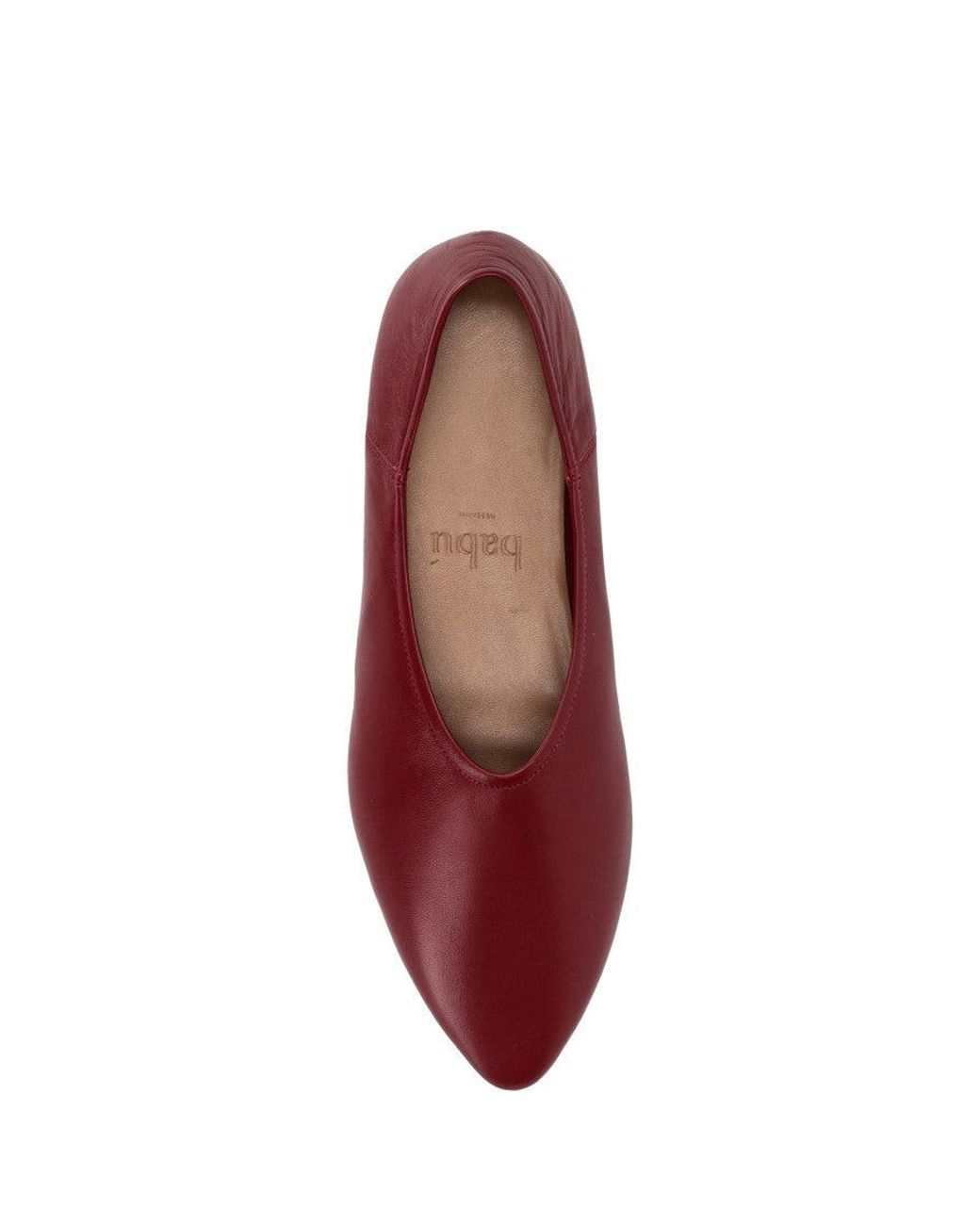 LA ROSE Red Solid Babu Ballet Flats