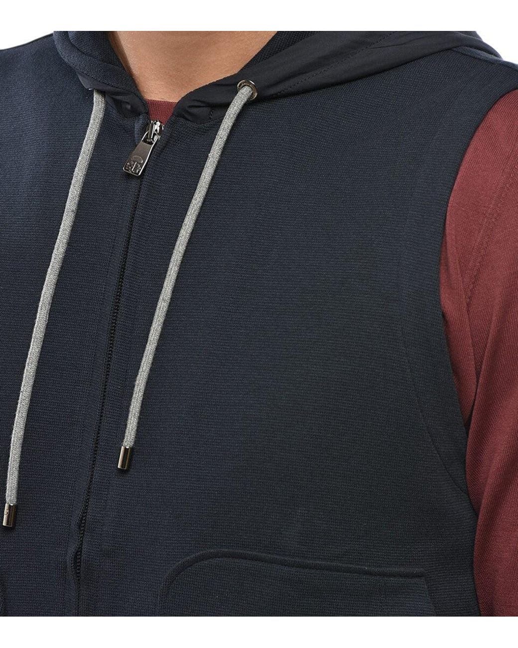 Corneliani Blue Sleeveless Hoodie for men