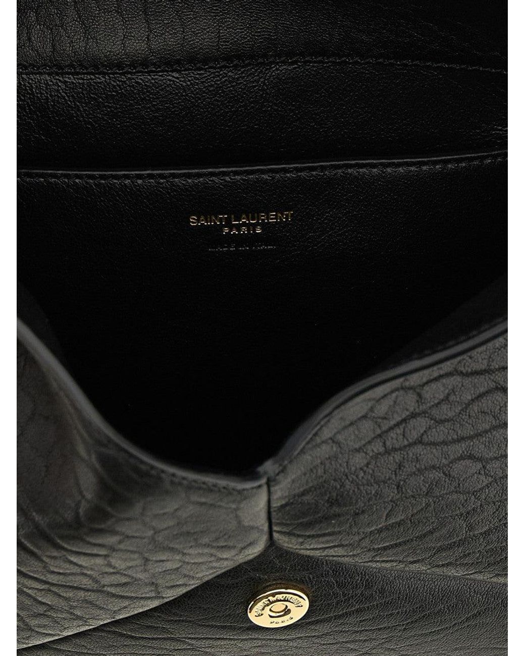 Saint Laurent Black Cassandre Medium Shoulder Bag
