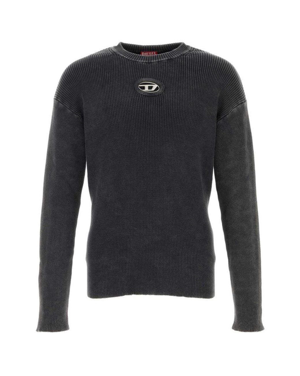 DIESEL Black Dark Logo Sweaters for men