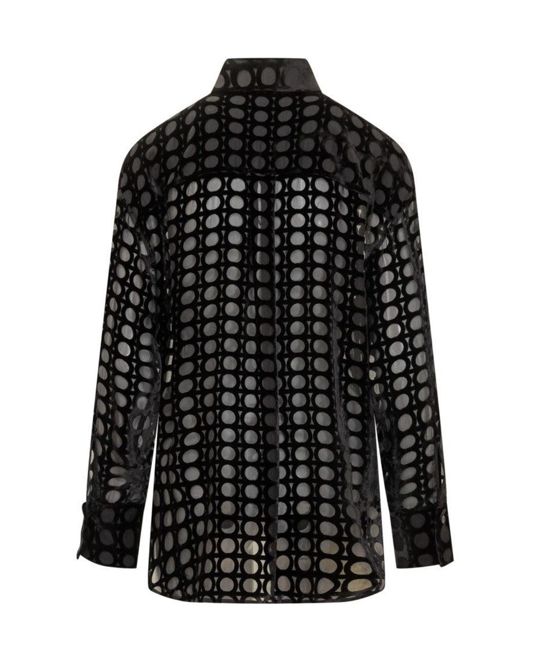 Ferragamo Black Elegant Silk Blend Shirt