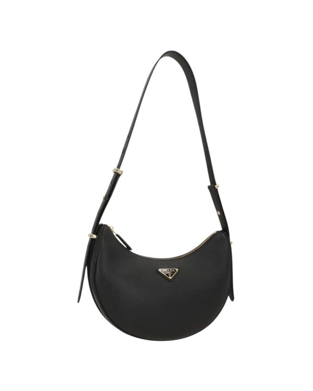 Prada Black Logo Medium Shoulder Bag