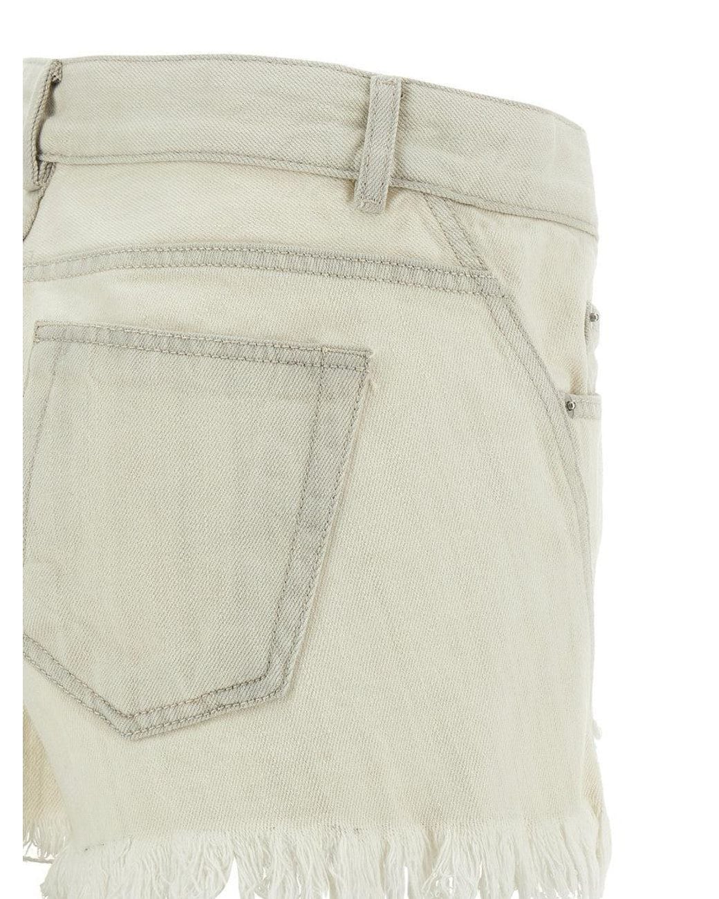 Rick Owens Natural 'Bias Cutoffs' Shorts