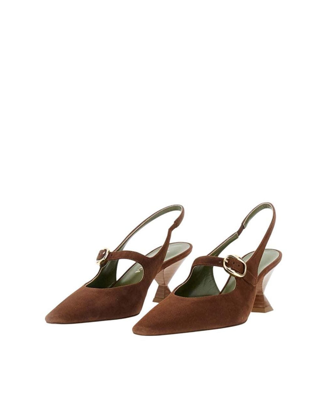 MARIA LUCA Brown Slingback Pumps