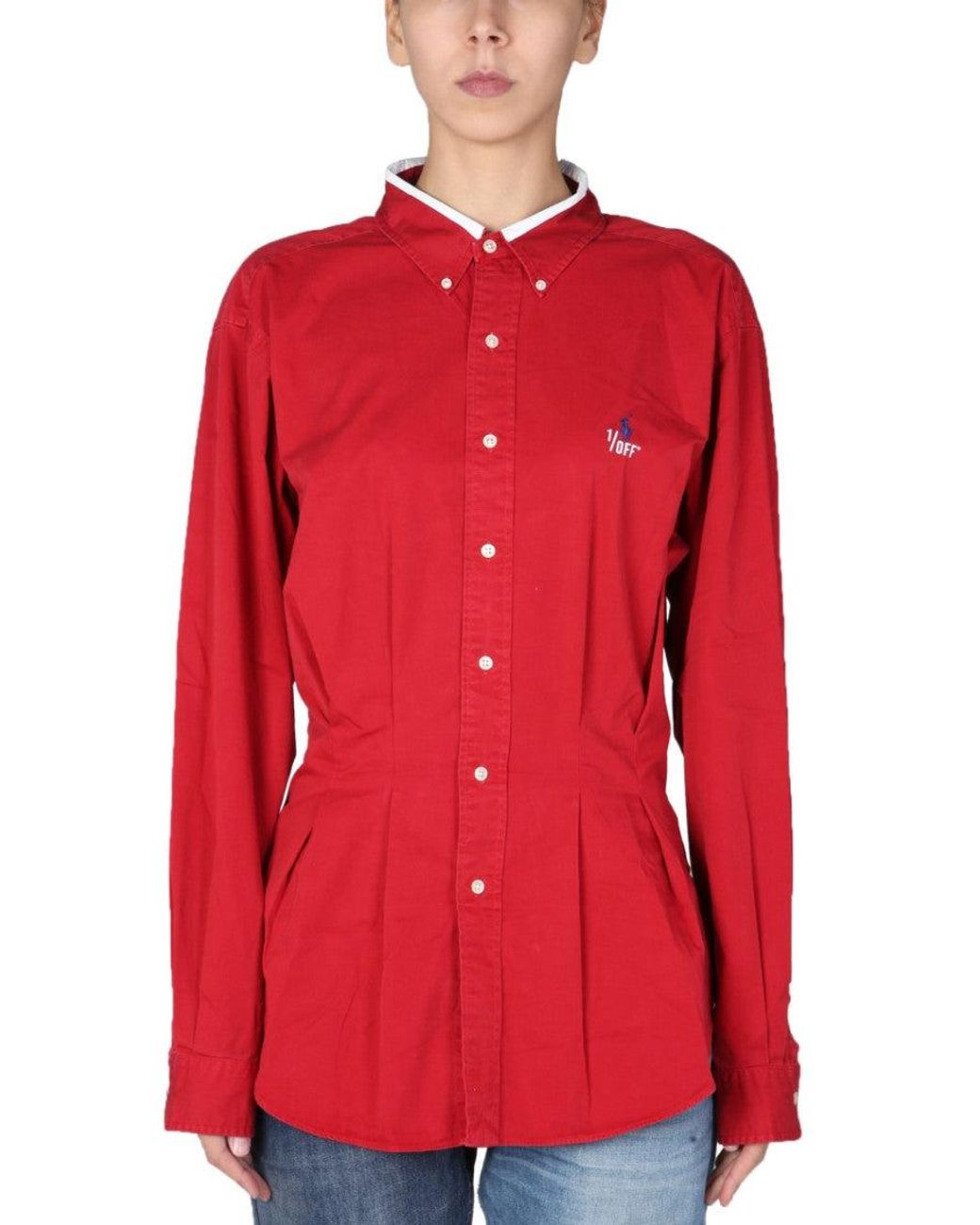 1/OFF Red Oversized Logo Shirt