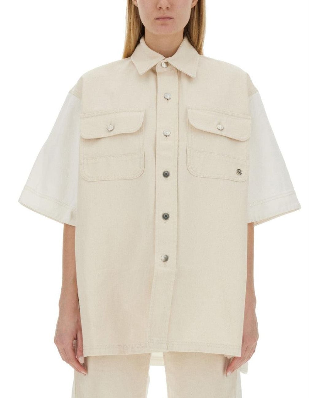 Stella McCartney Natural Oversized Solid Shirt
